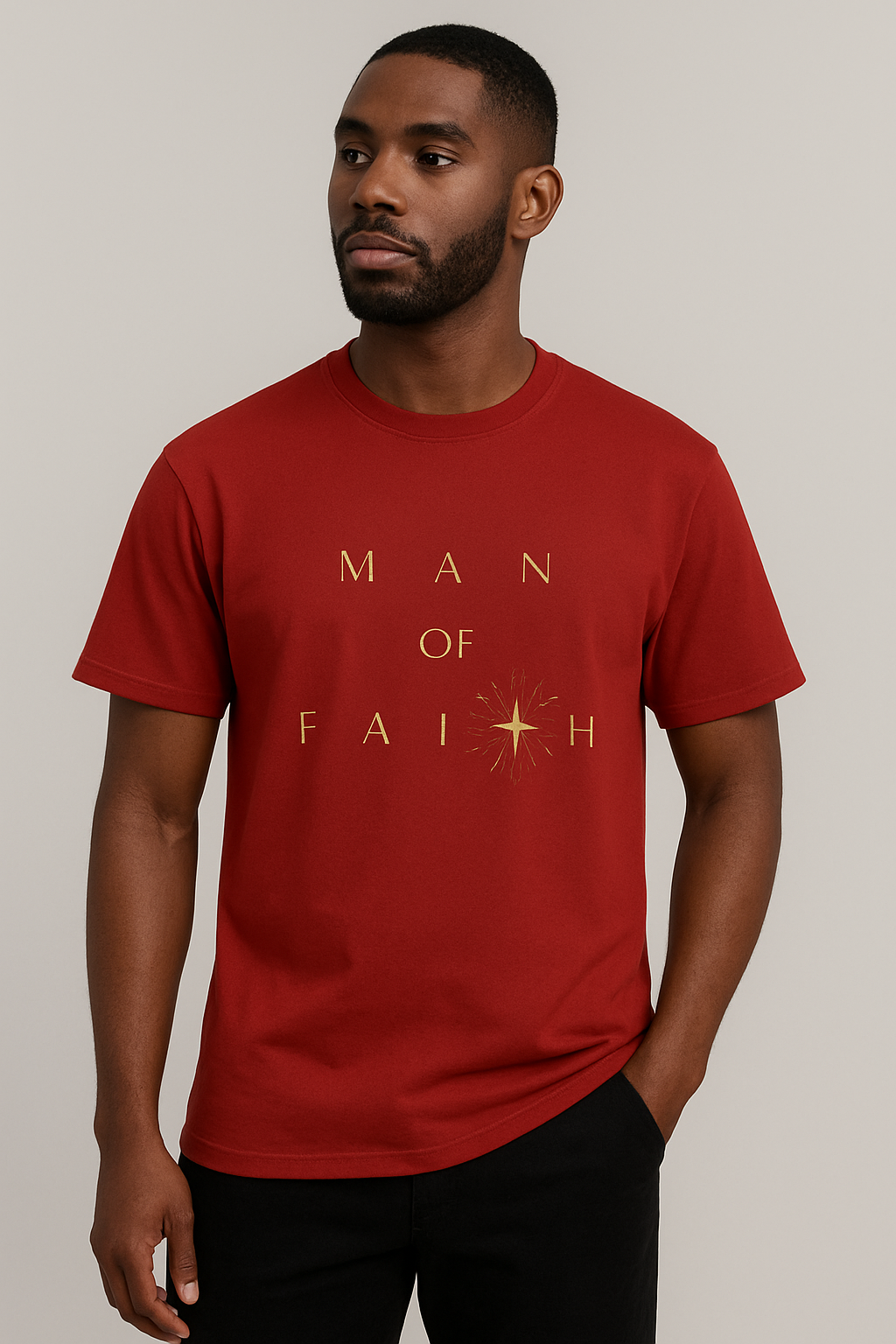 Man of Faith Christian Graphic Tee