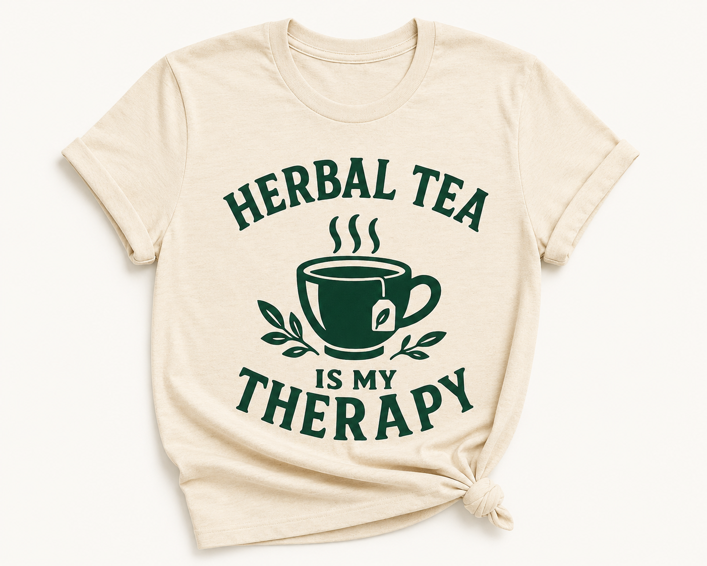 Herbal Tea Is My Therapy Graphic Tee | Cozy Wellness Shirt